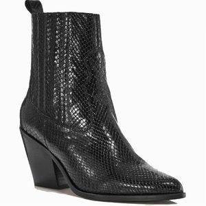 AQUA Ciao Leather Snakeskin Cowboy Western Boot Sz 7.5